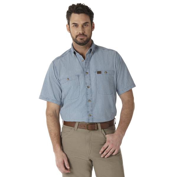 Wrangler Men's Riggs Workwear Chambray Work Shirt - 103W531BL-M
