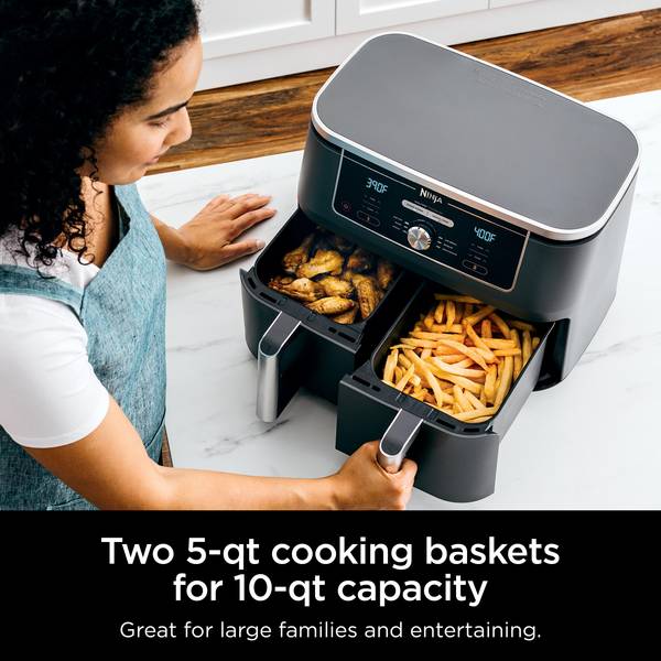 West Bend 10-Quart Dual Basket Air Fryer in Black