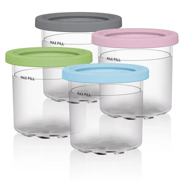 Premium Ice Cream Containers (4 Pack - 1 Quart Each) Reusable Freezer  Storage Tubs with Lids for Ice Cream, Sorbet and Gelato! 4 Colors 