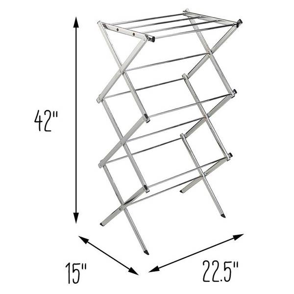 Honey Can Do Slim-Profile Clothes Drying Rack - Chrome