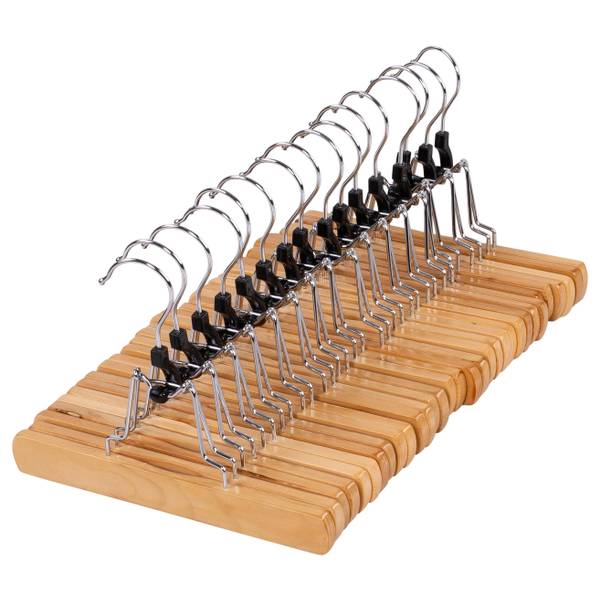 12-Pack Maple Wooden Suit Clip Hangers | Honey-Can-Do