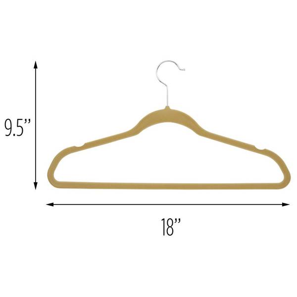 Honey Can Do Black Slim-Profile Non-Slip Velvet Hangers, 50ct.