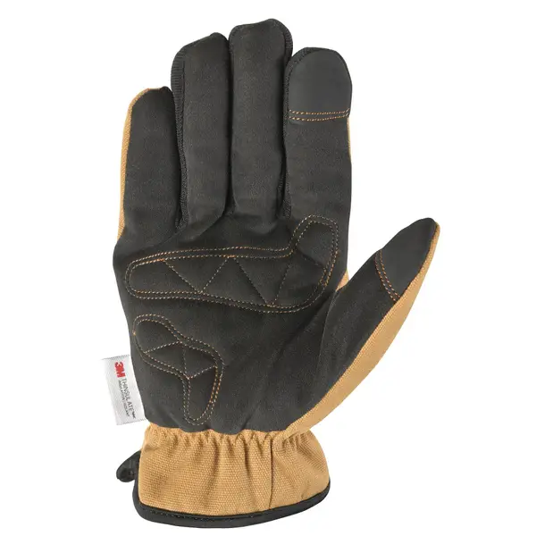 Wells Lamont Men's Wearpower Synthetic Leather Hybrid Duck Canvas Thinsulate Winter Work Gloves, 1 Pair, Clay Brown, XL 7757XL