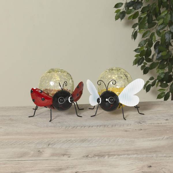Photo of 7.6" Solar Lighted Crackle Glass Bug Assortment