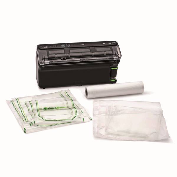 Foodsaver 2182315 Elite All in One Liquid Vacuum Sealer with Bags & Roll, Black