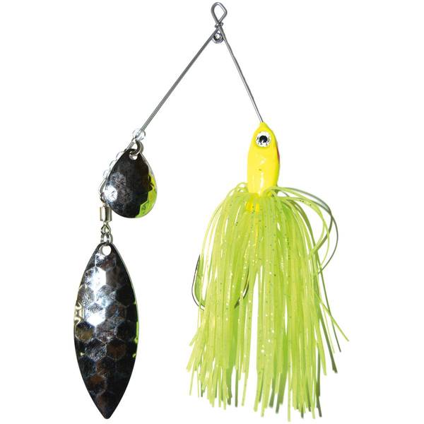 Mission Tackle Spinnerbait Tandem Spin - Chartruese / 3/8 oz