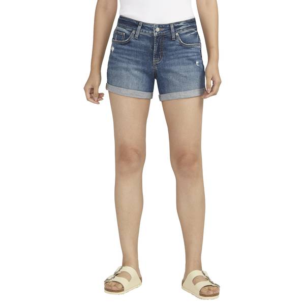 Women's Plus Size Curvy Fit High Rise Cuffed Shorts from ROYALTY