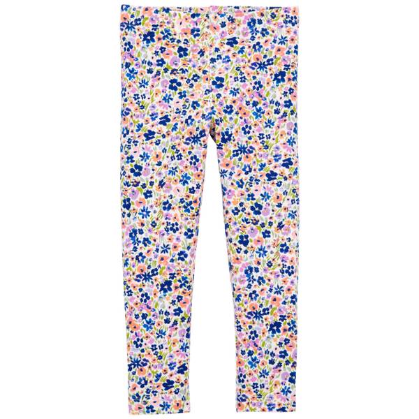 Powell Craft - Girls White & Pink Cotton Butterfly Leggings | Childrensalon