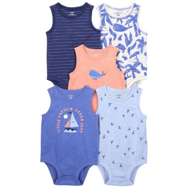 Carter's Infant Boys 5-Pack Sea Print Tank Bodysuits - 1Q468510-NB ...