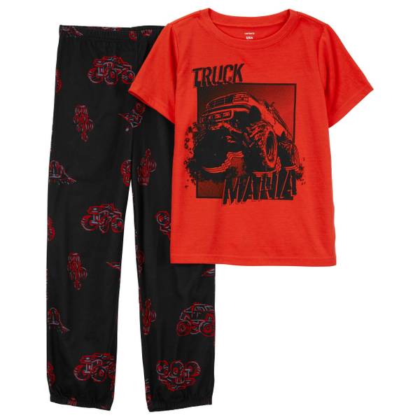 Boys Red 2pk Music Print Pyjamas