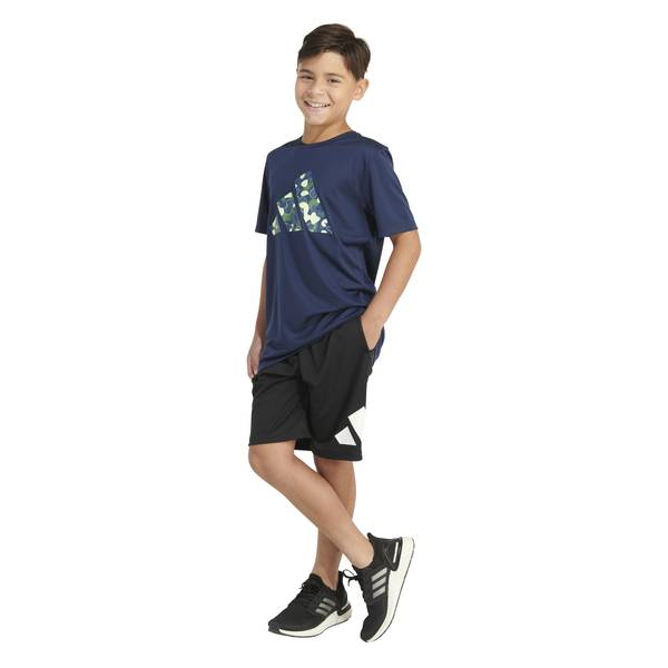Adidas Boys Camo Logo Poly Short Sleeve Tee - AA7876-AB02-JC2-S | Blain ...
