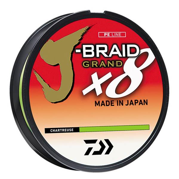 Daiwa J-Braid x8 Chartreuse Grand Braided Line 150 Yards 40 lbs