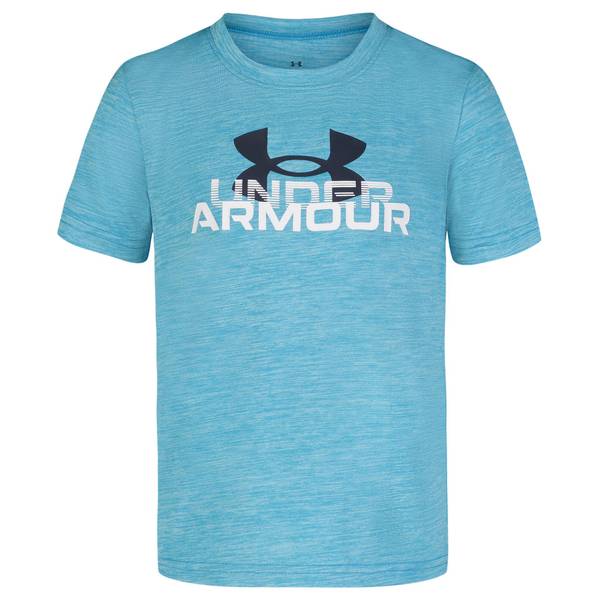 Under Armour Boy's Fade Word Short Sleeve Tee, Capri/Midnight Navy, 7 ...