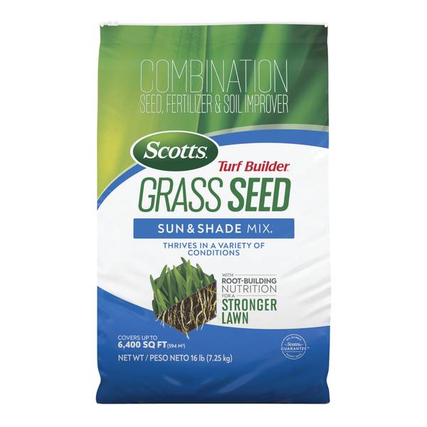 Scotts 16 lb Turf Builder Grass Seed Sun and Shade Mix 18057 Blain