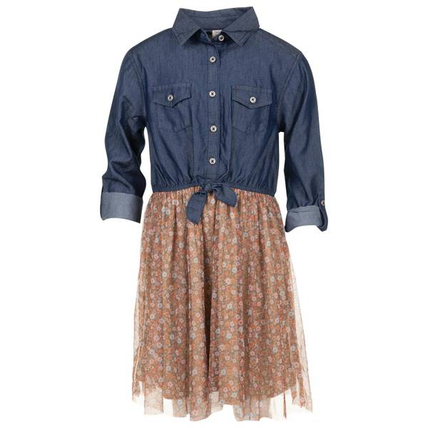 Emmababy Toddler Baby Girls Denim Dress Puff Long Sleeve Lapel Button Down  Jeans Dress Ruffle Hem Short Dress(18#Blue,5-6 Years) - Yahoo Shopping