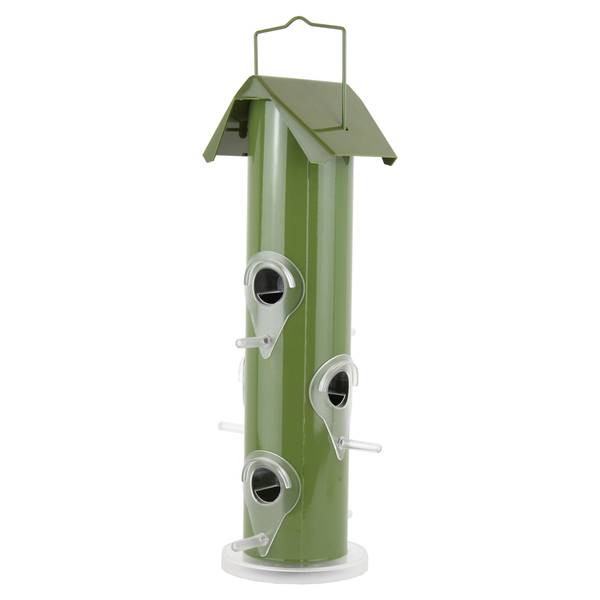 Photo of Green Metal Tube Feeder, 1 lb, Six Feeding Ports