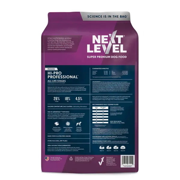 Next Level Hi-Pro Professional Dog Food, 40 lb, 26% Protein