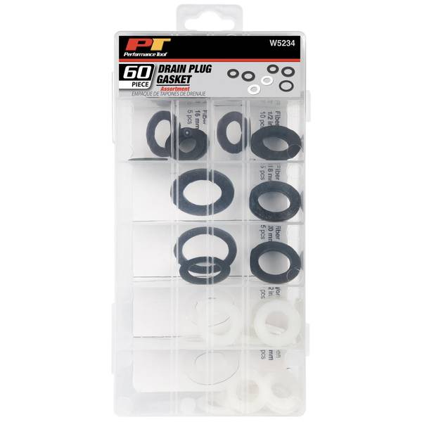 Performance Tool 60Piece Drain Plug Gasket Assortment W5234 Blain