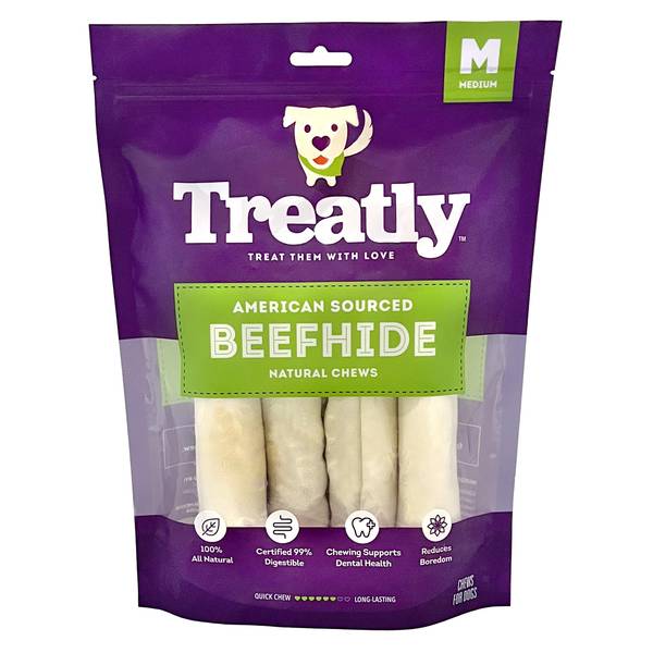 Treatly 4-Pack Medium Natural Flavor American Beefhide Rolls - 04273 ...