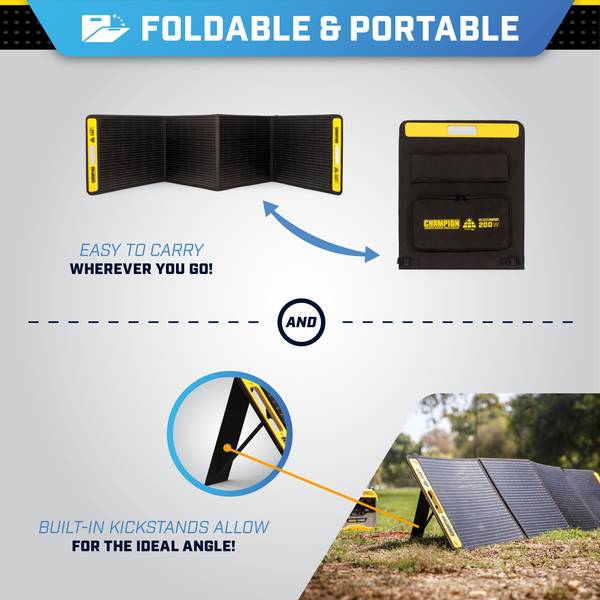 Champion Power Equipment 200-Watt Portable Foldable Solar Panels
