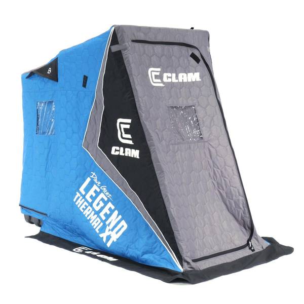 CLAM C-890 Portable 11.5 Ft 6 Person Pop Up Ice Fishing Thermal Hub Shelter  Tent, 1 Piece - QFC