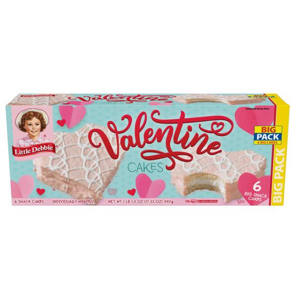 Photo of 6-Pack Big Pack Vanilla Valentine Cakes
