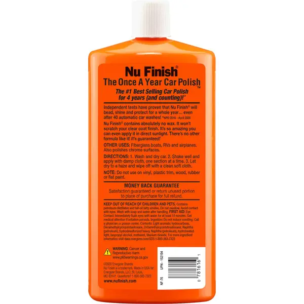 Nu Finish 16 oz The Once A Year Car Polish - NF-76 | Blain's Farm