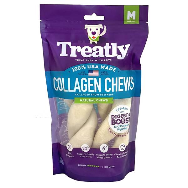 Treatly 2-Pack Natural Flavor Collagen Twists Dog Chews - 00156 | Blain ...