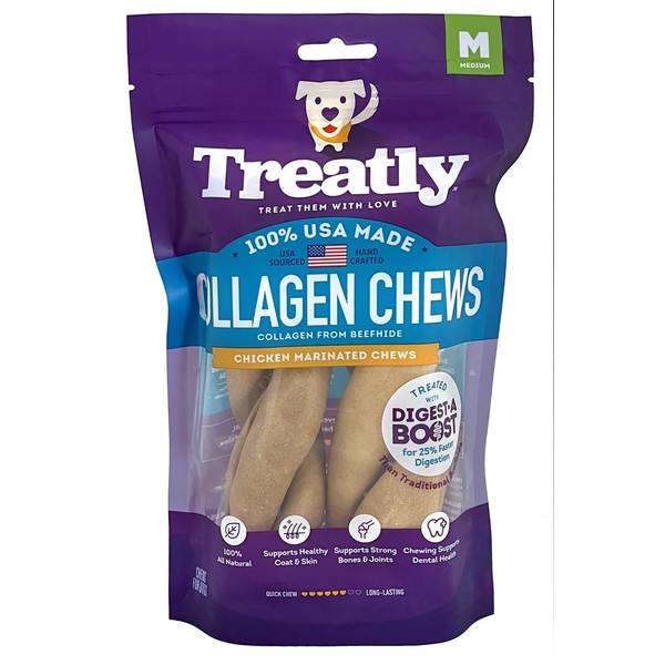 Treatly 2-Pack Chicken Marinade Collagen Twists Dog Chews - 00158 ...