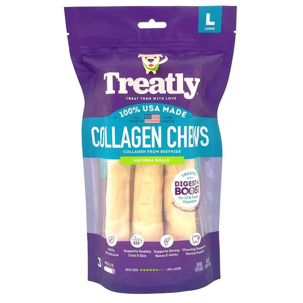 Treatly 3-pack Large Natural Flavor Collagen Rolls - 00126 