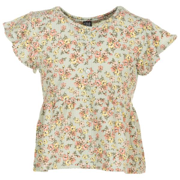 Star Ride Girls Floral Flutter Sleeve Top - 855234LU-4 | Blain's Farm ...