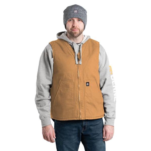 Photo of Men's Heartland Sherpa-Lined Washed Duck V-Neck Vest