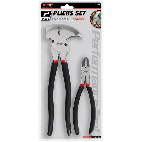 Performance Tool W1722 2-Piece Pliers Set - 10-Inch Fence Pliers & 8-Inch Diagonal Cutting Pliers