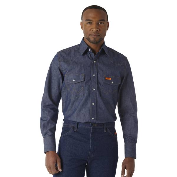 Wrangler denim long sleeve shirt fashion