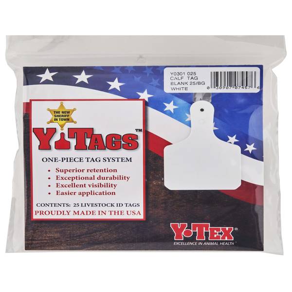 Photo of 25-Count Y-Tag Calf Blank White