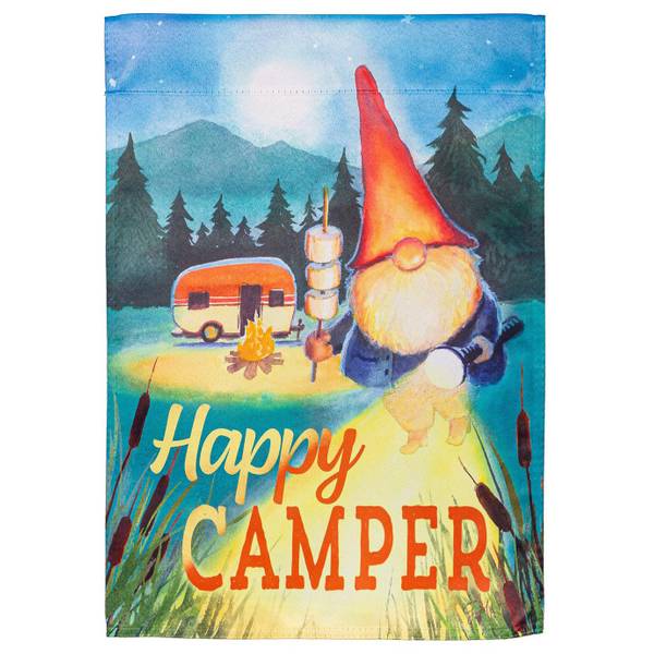 Evergreen Enterprises Gnome Happy Camper Suede Garden Flag - 14S11572 ...