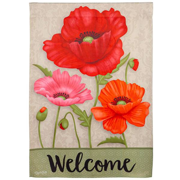 Photo of Poppy Welcome Suede House Flag