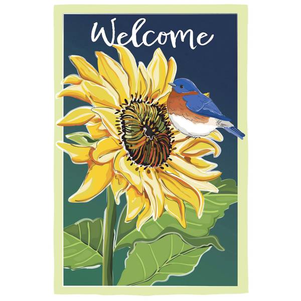 Evergreen Enterprises Bluebird and Sunflower Applique House Flag ...