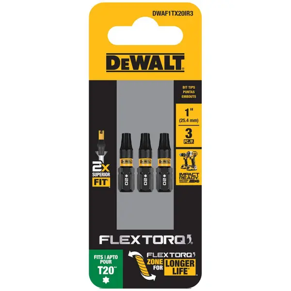 DEWALT Flextorq 3-Piece 1/4-in x 1-in Torx Impact Driver Bit by DEWALT at  Fleet Farm