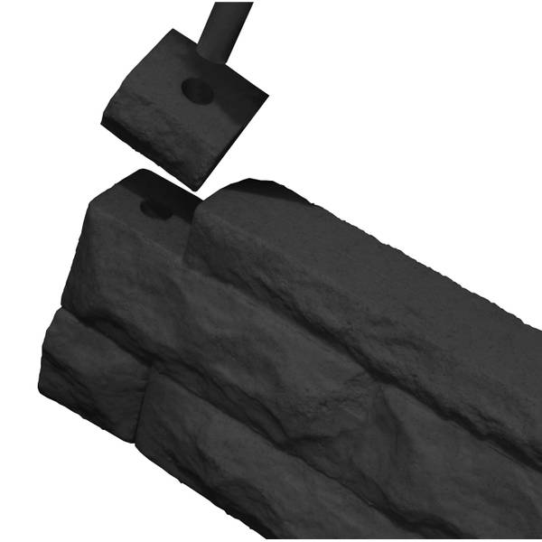 Photo of Dark Granite Garden Wizard Stone Landscape Border Wall Finish Kit