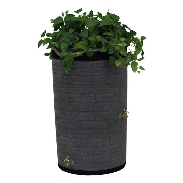 Photo of Dark Granite Darkened Ribs Impressions Downton 50 Gallon Rain Saver