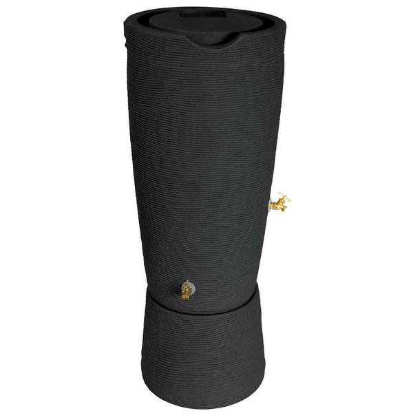 Photo of 2-Piece Black Impressions Stone 50 Gallon Rain Saver
