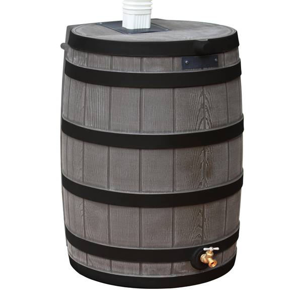 Photo of Oak Rain Wizard 40 Gallon Rain Barrel With Darkened Ribs