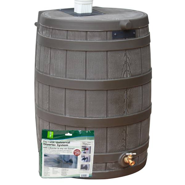 Photo of Oak Rain Wizard 50 Gallon Rain Barrel With Diverter Kit