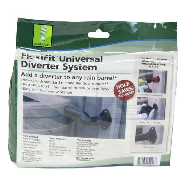 Good Ideas Rain Wizard Rain Barrel Flex Diverter Kit RWDIVFLXBLK