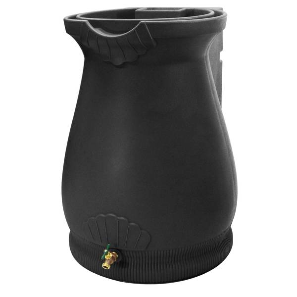 Photo of Black Rain Wizard Urn 65 Gallon Rain Barrel