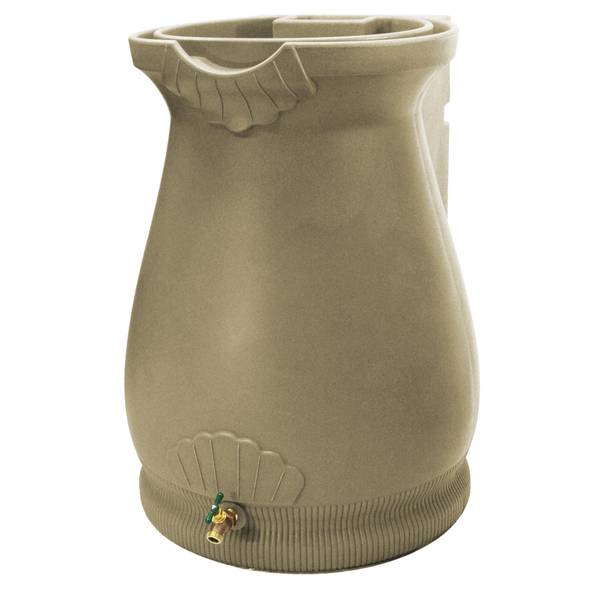 Good Ideas Khaki Rain Wizard Urn 65 Gallon Rain Barrel - RWURN-KHA ...