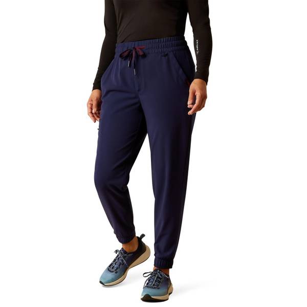 Women's Blackwell Cargo Stretch Jogger Scrub Pant in Navy Recycled Polyester/Rayon/Spandex, Size: Large PETITE by Ariat