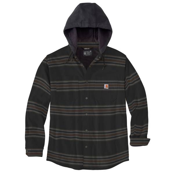 Carhartt Men s Rugged Flex Flannel Fleece Lined Hooded Shirt Jacket 106353B82 S Blain s Farm Fleet