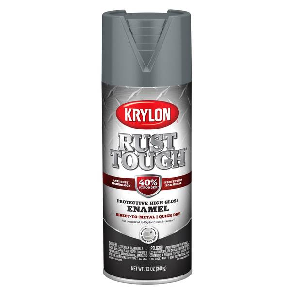 Krylon 12 oz Rust Tough Rust Preventive Enamel, Gloss, Battleship Gray ...